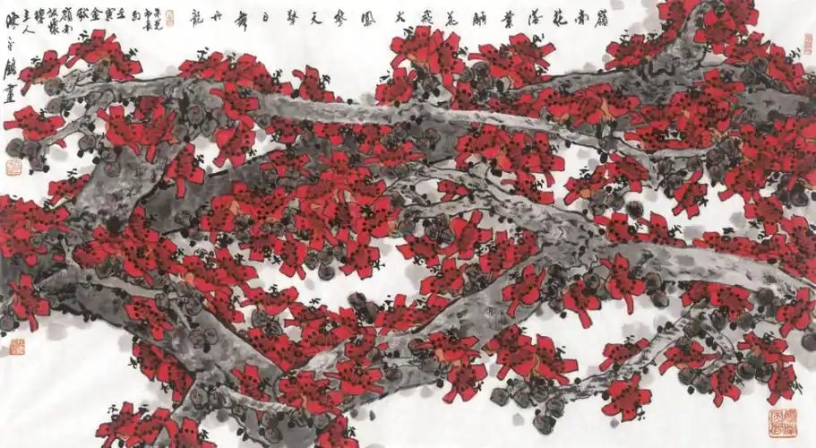 这里红棉盛放陈永锵木棉作品展亮相番禺