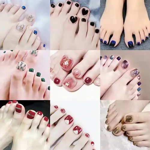 脚指甲贴纸少女清新防水持久显白网红爆款美甲贴纸自粘脚趾甲贴纸