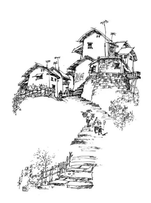 首发钢笔画风景速写高清原图见文末