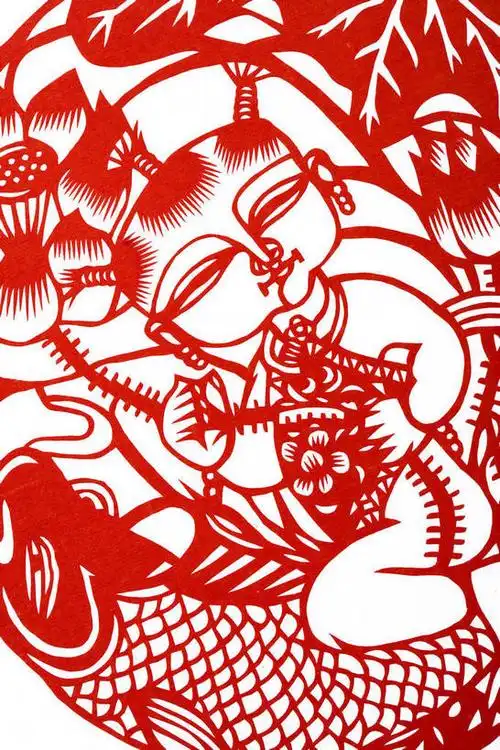 竖图,彩色,绘画,技术,中国,亚洲,艺术,书法,娃娃,红色,动物,剪纸,摄影