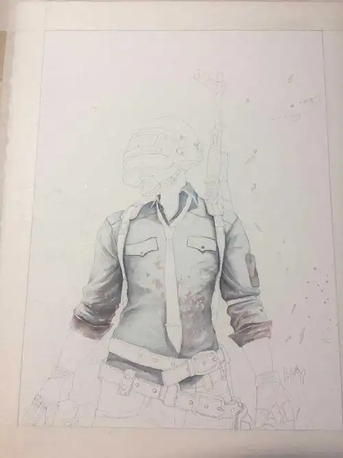 绝地求生:刺激战场人物绘画(附带过程图)