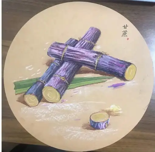 夏天到啦可以画一组甘蔗解解暑清凉一下