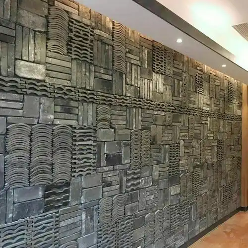 青砖仿古砖背景墙装饰文化砖古典拼花马赛克造型3d立体艺术瓦内墙