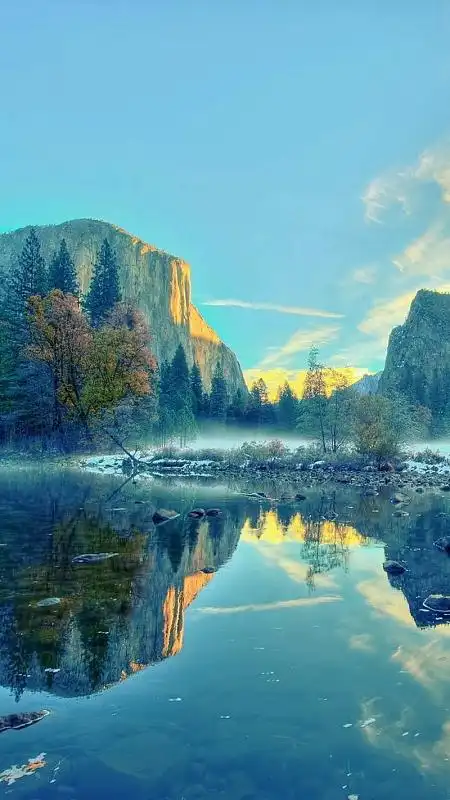 山水倒影风景摄影h5背景