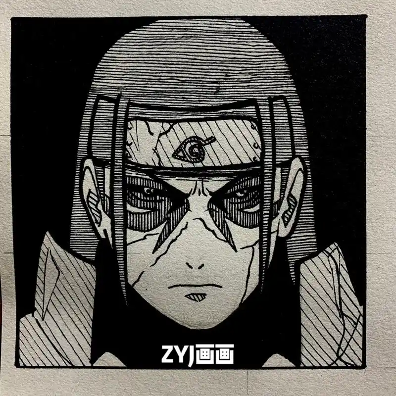 火影忍者系列千手柱间头像手绘过程规格12cmx12cm9宫格画法主页还有