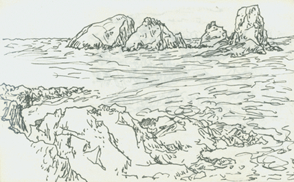 礁岛简笔画礁石简笔画海滩上的礁石简笔画美丽的珊瑚礁绘画简笔画幼儿