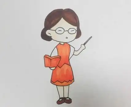 语文老师简笔画怎么画步骤教程