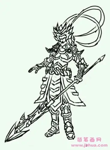 手绘铠甲勇士猎铠简笔画图片