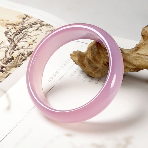 芙蓉玉石粉玉髓手镯玛瑙水晶桃花冰玉髓手饰品水晶玉镯