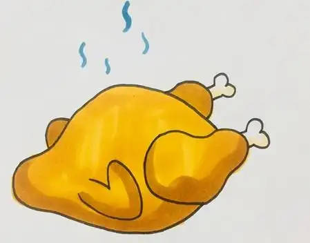烤鸡怎么画简笔画最简 中级简笔画教程-第5张