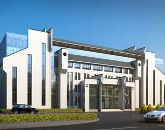 新中式办公楼建筑外立面3d模型下载