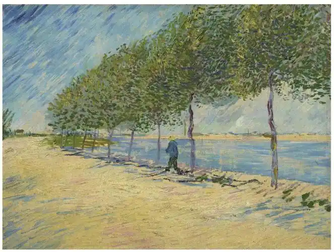 油画梵高塞纳河边