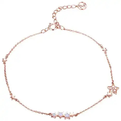 佐卡伊繁星18k玫瑰金钻石手链女真钻正品au750彩金星星简约细款