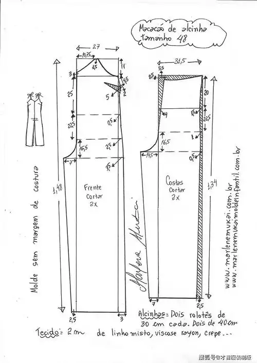 宽松连体喇叭裤的制版裁剪图纸 才智服装