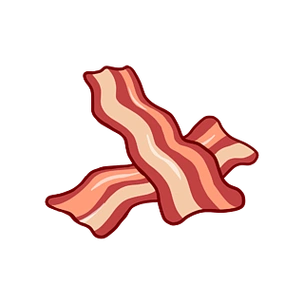 卡通食材烧烤扁平彩色培根剪贴画