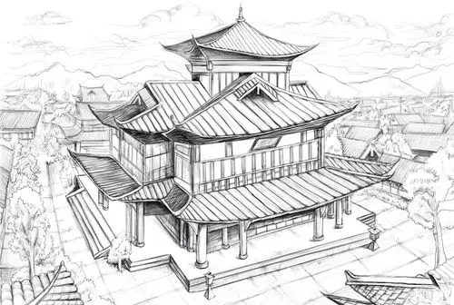 宫殿线稿