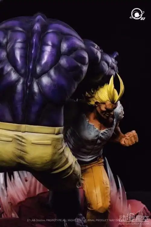 我的英雄学院欧尔麦特vs脑无雕像肌肉爆发超强