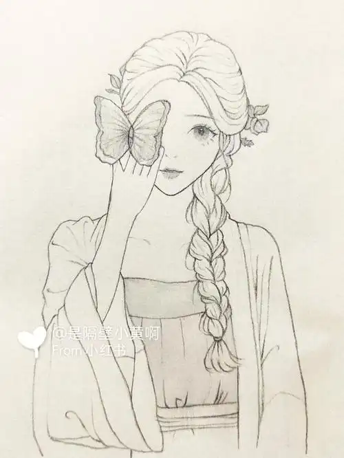 5自动铅笔#手绘教程  #少女线稿  #线稿  #手绘  #画画的日常  #速写