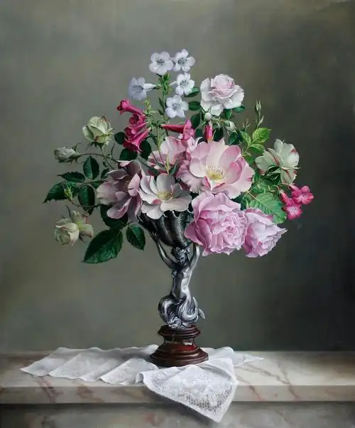 超写实花卉油画—比利时画家彼得·瓦格曼斯 作品欣赏