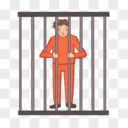 手绘卡通监狱里的犯人元素