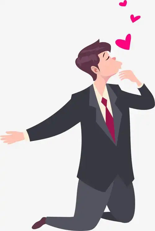 飞吻爱心卡通男孩