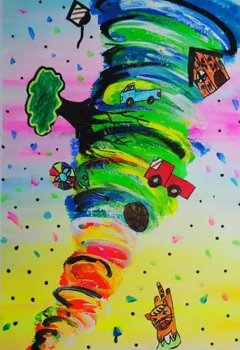少儿书画作品-龙卷风/儿童书画作品龙卷风欣赏_中国少儿美术教育网