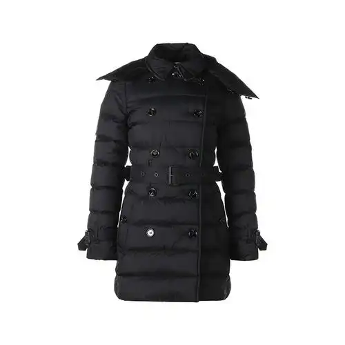 博柏利巴宝莉burberry女款锦纶修身版鹅绒连帽羽绒服外套80450211视频