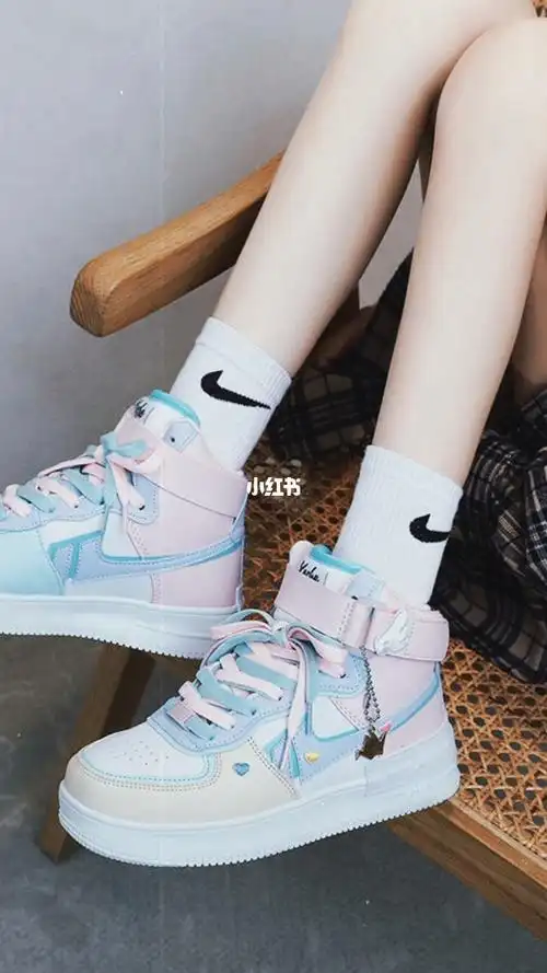 马卡龙高帮鞋女ins潮鞋aj空军