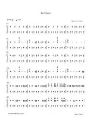 believer-imagine dragons双手简谱预览1
