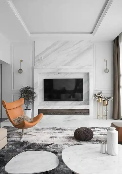 白色大理石背景墙,经典永流行