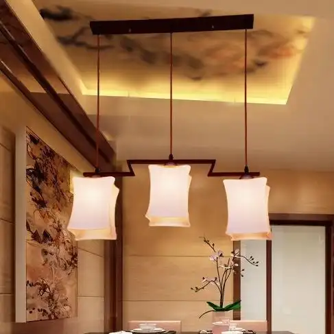 geerud灯具中式餐厅灯吊灯三头现代简约灯饰k6033照明用品装修效果图