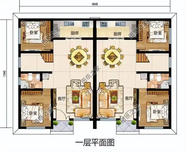农村家里两兄弟如何建房,双拼合建巨划算,快来看一看_盖房知识_图纸之