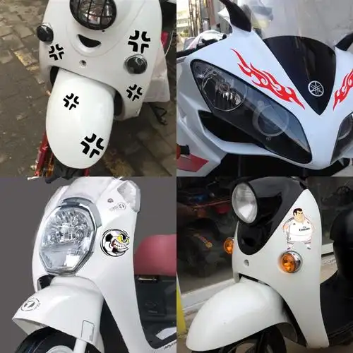 龟王个性鬼火贴纸踏板车改装电动小牛摩托摩托车贴纸