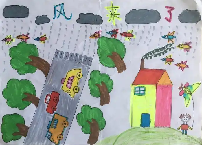 一(2)班 徐汀辰   风在孩子们眼中,是可爱,有趣的,一幅幅画