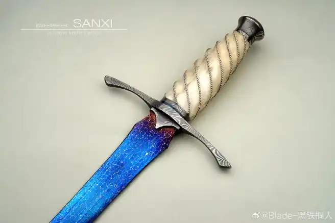 绘画参考#欧式系列  手锻大马士革短剑