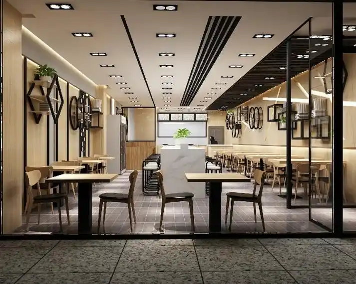 24万24万现代简约150m05装修公司:东奥装饰土巴兔装修网快餐店