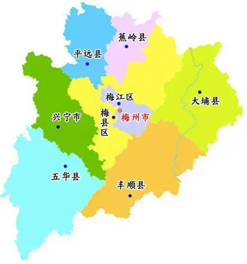 梅州市各区县面积人口五华县面积最大人口最多蕉岭县人口最少