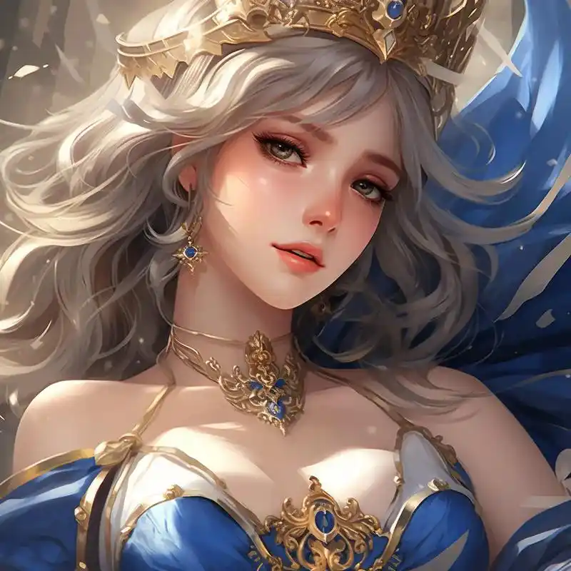 蓝色系公主女王头像.#二次元ai绘画 #动漫少女 #二次元  - 抖音