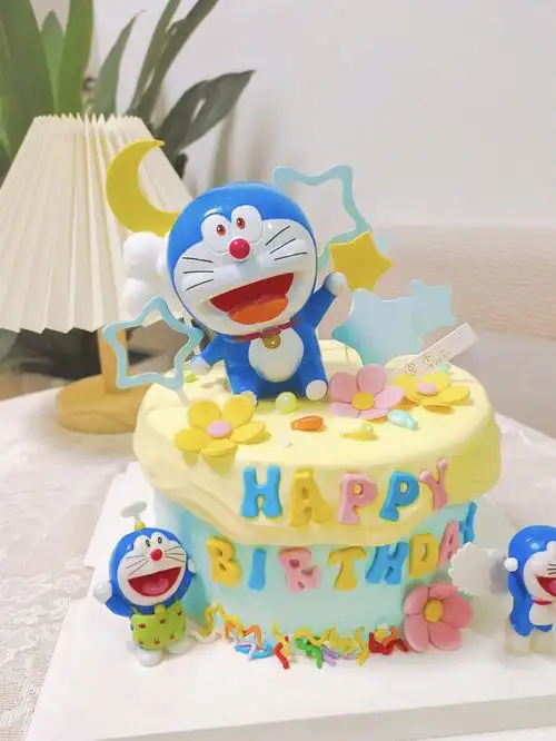 超可爱的哆啦a梦机器猫生日蛋糕