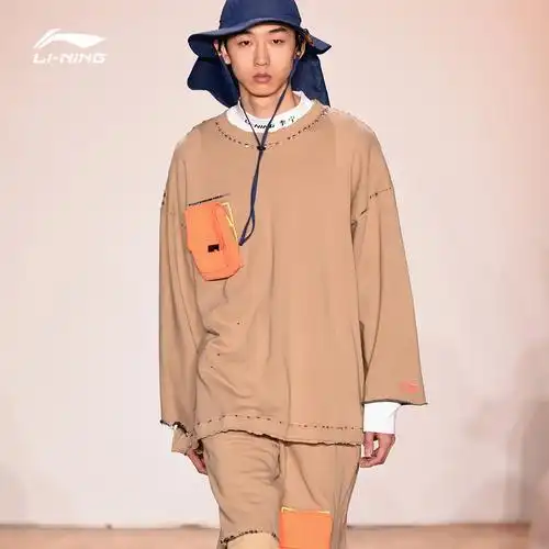 中国李宁纽约时装周走秀系列卫衣男士秋季套头运动卫衣