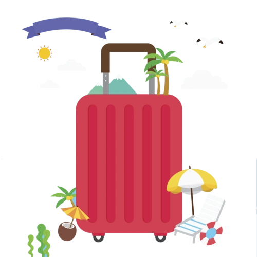 手绘行李箱图片