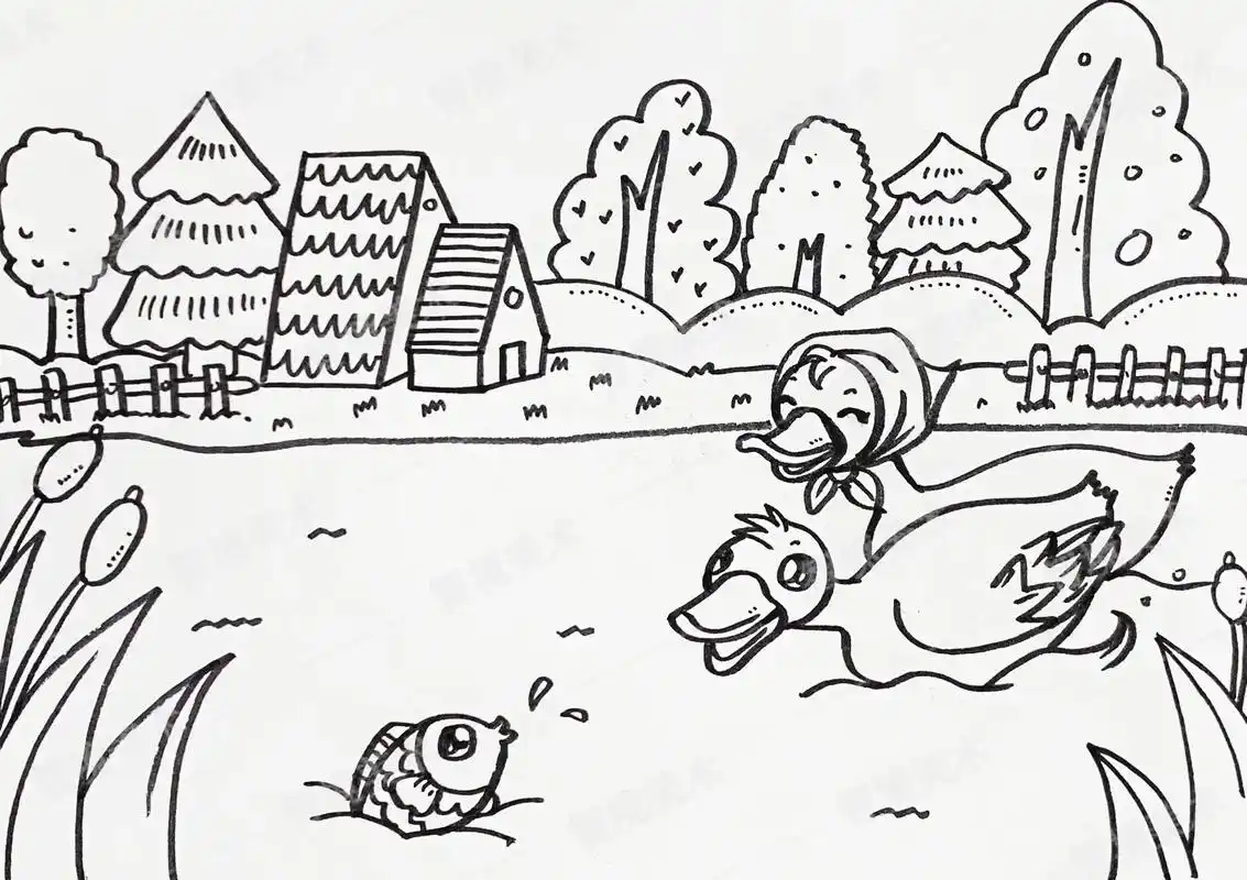 幼师考编面试之小鸭子过河.#简笔画 #鸭子过河 #幼教 #小 - 抖音