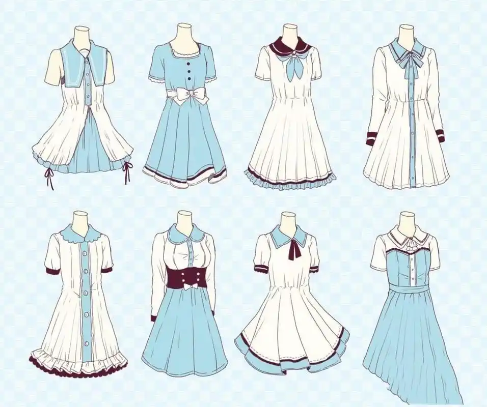 动漫裙子的画法