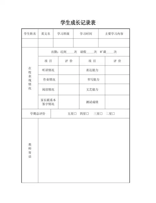 学生成长记录表2