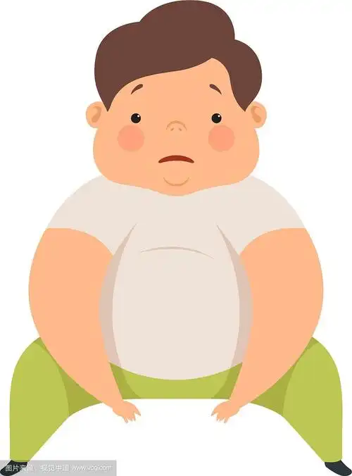 可爱的超重男孩胖乎乎地坐在地板上