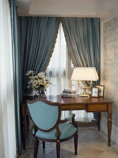 轻奢美式新古典 书房窗帘效果图6/6