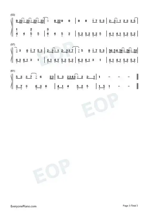 星星失眠-星星藏进星夜还有人没睡眠-抖音热歌双手简谱预览3