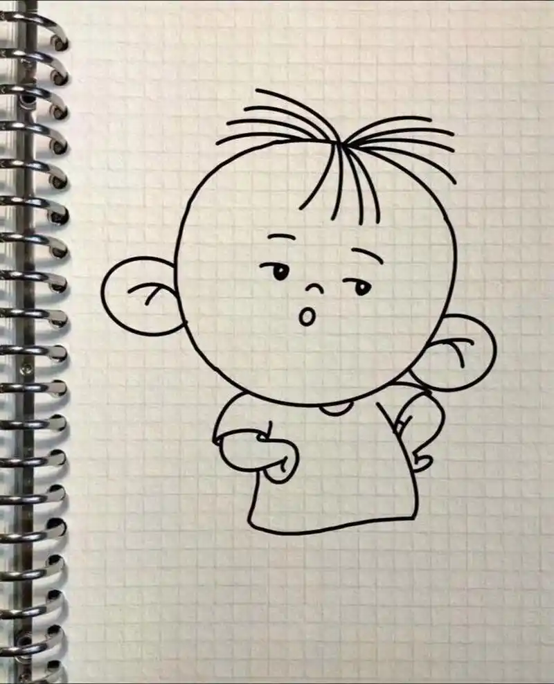 简笔画 傲娇可爱的大耳朵图图
