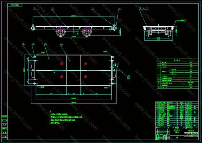 矿用平板车cad图纸