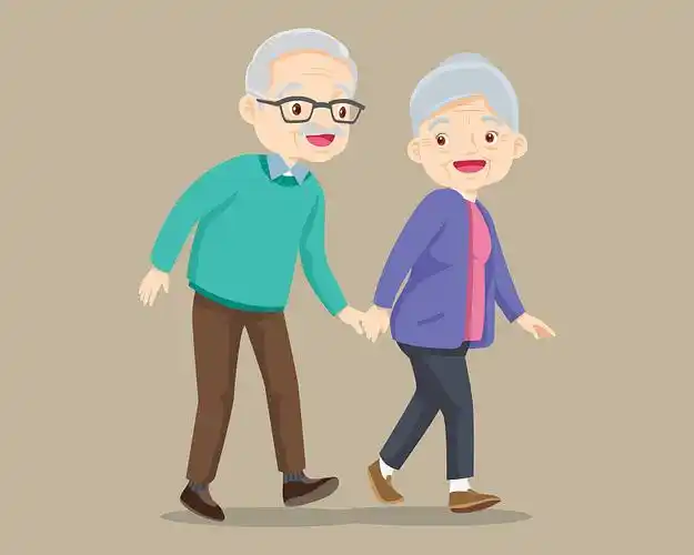 医生帮助她的祖母去散步